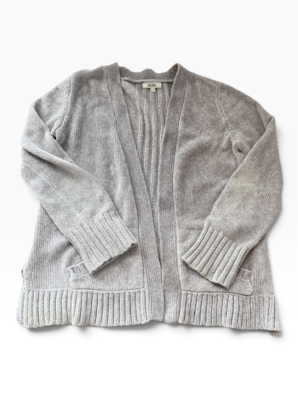 Vintage Mudd Gray Open Front Ribbed Cardigan Extra Small